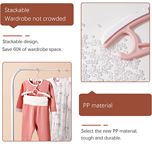 Gencuoir Baby Nursery Closet Hangers, Ultra Thin Non-Slip and Extendable Laundry Infant Pant Hanger for Newborn Clothes - 20pcs11-14" Pink Adjustable Children Coat Hanger for Girl Boy Toddler Kids Child - Image 3
