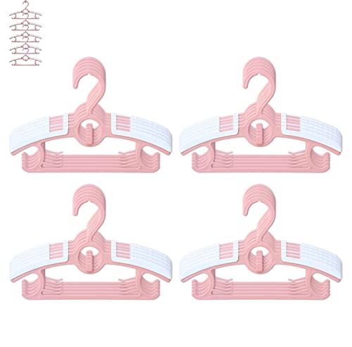 Gencuoir Baby Nursery Closet Hangers, Ultra Thin Non-Slip and Extendable Laundry Infant Pant Hanger for Newborn Clothes - 20pcs11-14" Pink Adjustable Children Coat Hanger for Girl Boy Toddler Kids Child - Image 1