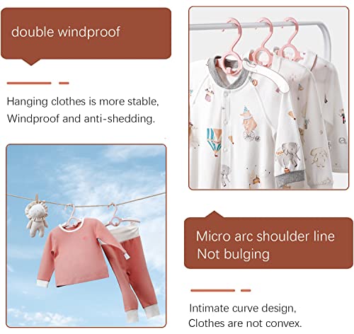 Gencuoir Baby Nursery Closet Hangers, Ultra Thin Non-Slip and Extendable Laundry Infant Pant Hanger for Newborn Clothes - 20pcs11-14" Pink Adjustable Children Coat Hanger for Girl Boy Toddler Kids Child - Image 4