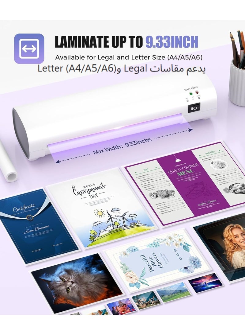 XICEN Laminator Machine with Hot and Cold Settings, 50 Laminating Sheets, Paper Trimmer and Corner Rounder, Supports A4/A5/A6 Sizes, Ho t& Cold Laminator for Documents, Photos, Home, School, and Office Use - Image 5