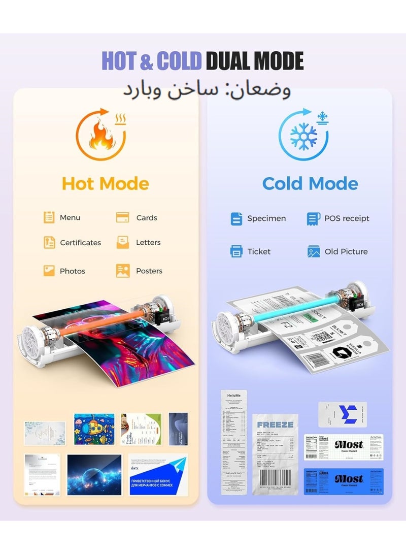 XICEN Laminator Machine with Hot and Cold Settings, 50 Laminating Sheets, Paper Trimmer and Corner Rounder, Supports A4/A5/A6 Sizes, Ho t& Cold Laminator for Documents, Photos, Home, School, and Office Use - Image 4