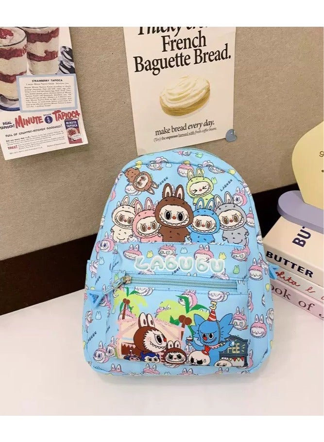 لابوبو حقيبة أطفال حقيبة ظهر للأطفال الصغار حقيبة ظهر مدرسية للأطفال حقيبة كتب خفيفة الوزن للأطفال من عمر سنتين فما فوق أزرق - Image 1