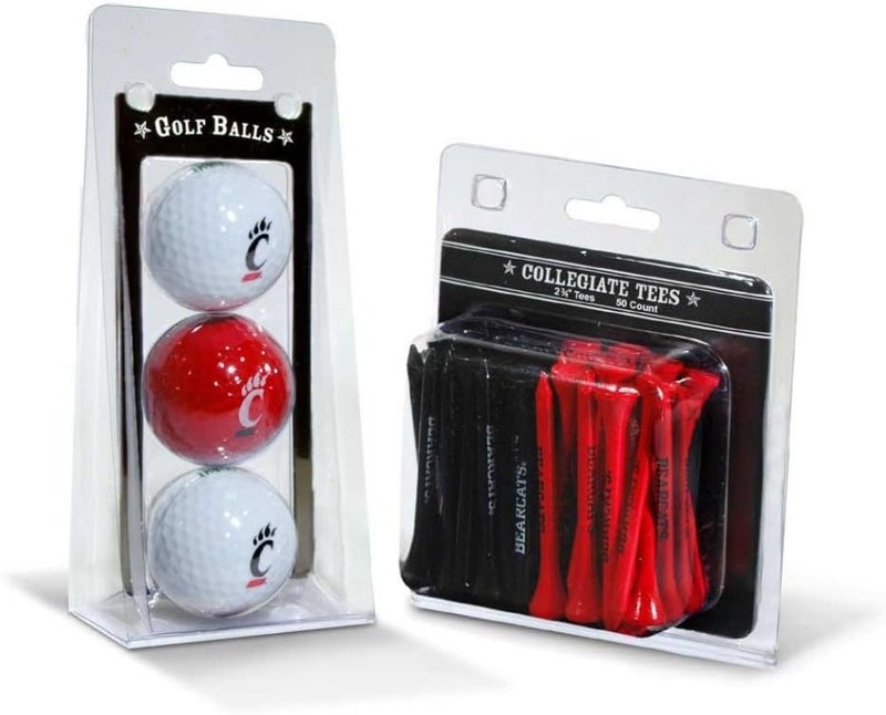 NCAA Logo Imprinted Golf Balls (3 Count) & 2-3/4" Regulation Golf Tees (50 Count), Multi Colored