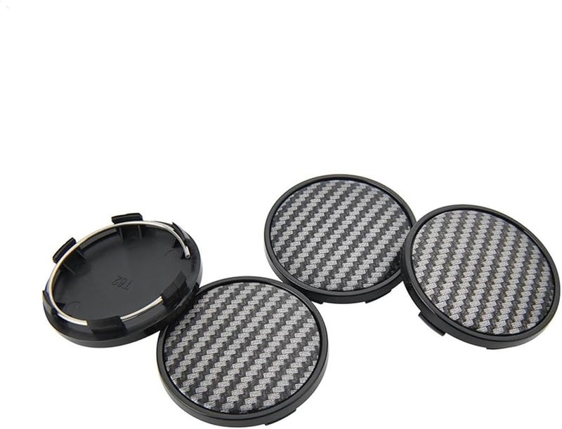 Black Carbon Wheel Center Cap 63mm OD 58mm Clip 4Pcs Set For Sport Rims - Image 1