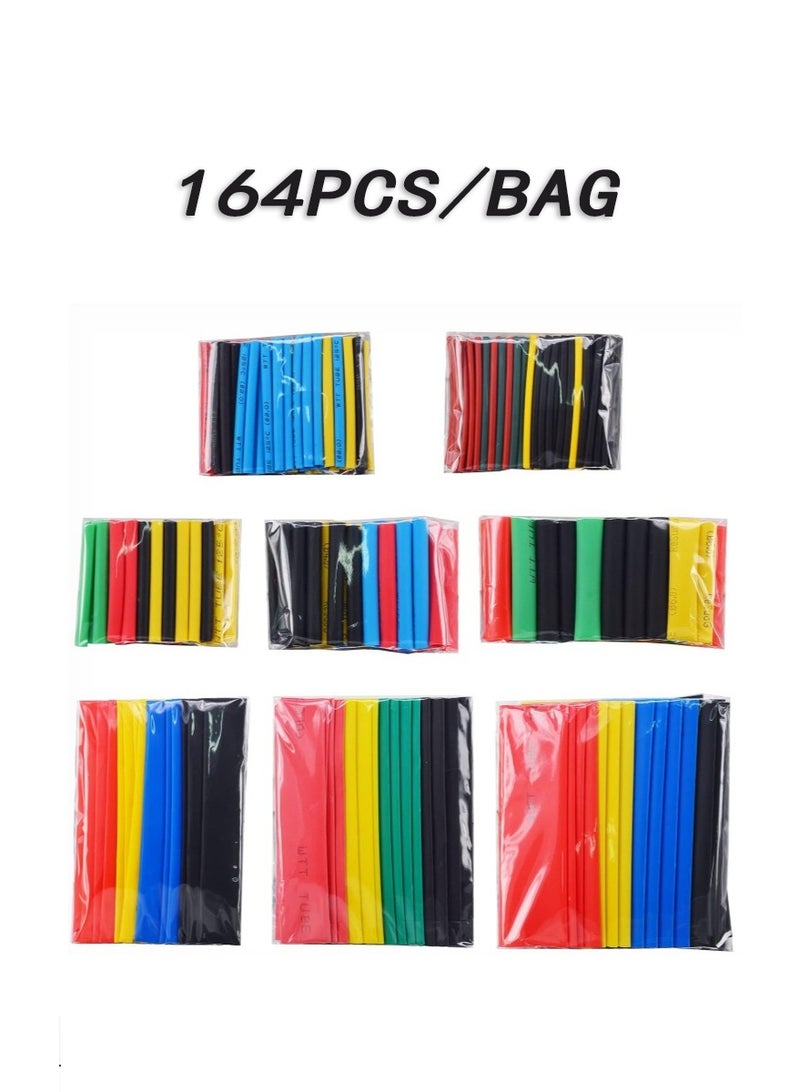 kashemano 164 PCS Coloured electrical insulation Shrink Sleeves,2:1 Shrink Ratio Flame retardant Heat Shrink Tubing Set - Image 1