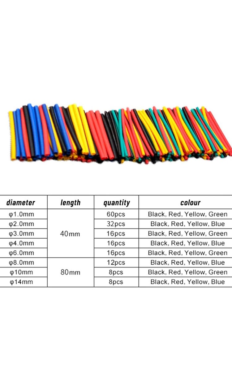 kashemano 164 PCS Coloured electrical insulation Shrink Sleeves,2:1 Shrink Ratio Flame retardant Heat Shrink Tubing Set - Image 2