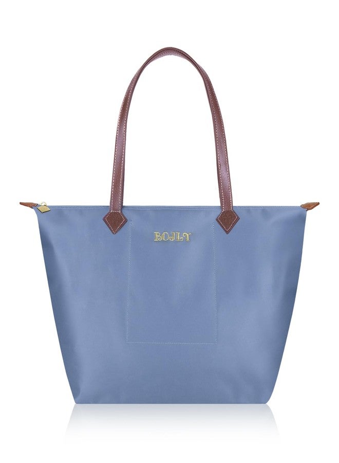 BOJLY Tote Bag for Women, 21 L- Large Capacity Waterproof Tote Bag Multi-Pocket Bag Suitable for Travel Beach ToteGroceryBag, F- Airy Blue, Large - Image 1
