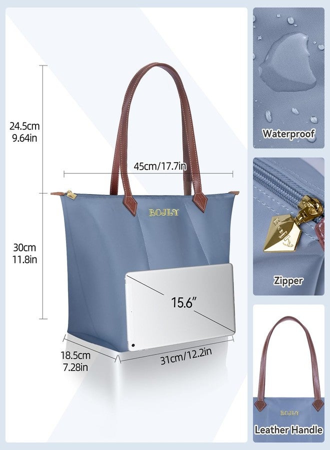 BOJLY Tote Bag for Women, 21 L- Large Capacity Waterproof Tote Bag Multi-Pocket Bag Suitable for Travel Beach ToteGroceryBag, F- Airy Blue, Large - Image 4