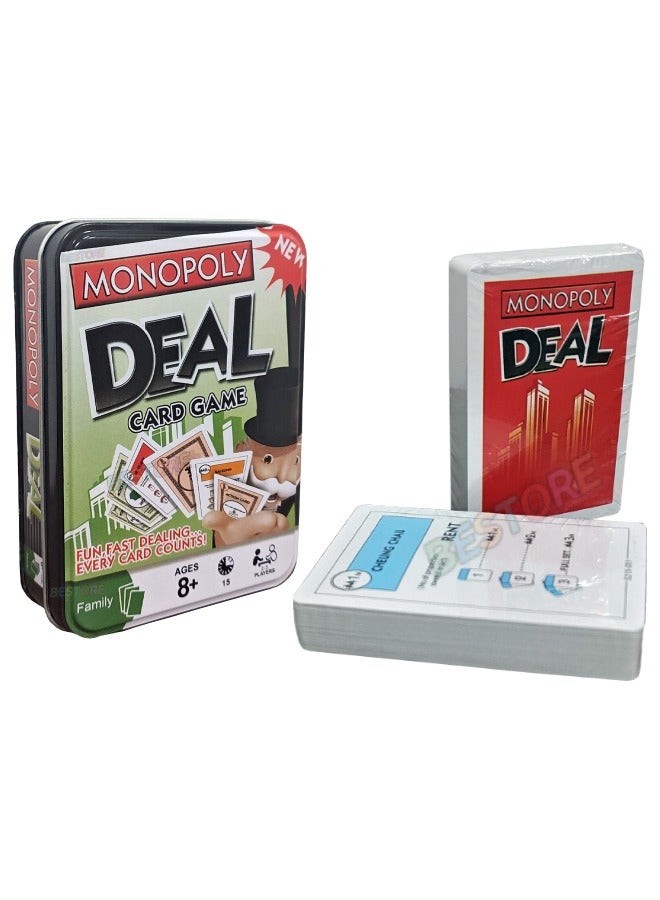 GAME Classic Monopoly Deal Card Game In Sturdy Storage Tin, Quick-Playing Card Game for 2-5 Players, Game for Families and Kids, Ages 8 and Up (108 Cards and Instructions) - Image 3