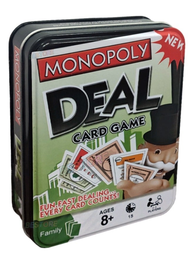 GAME Classic Monopoly Deal Card Game In Sturdy Storage Tin, Quick-Playing Card Game for 2-5 Players, Game for Families and Kids, Ages 8 and Up (108 Cards and Instructions) - Image 2