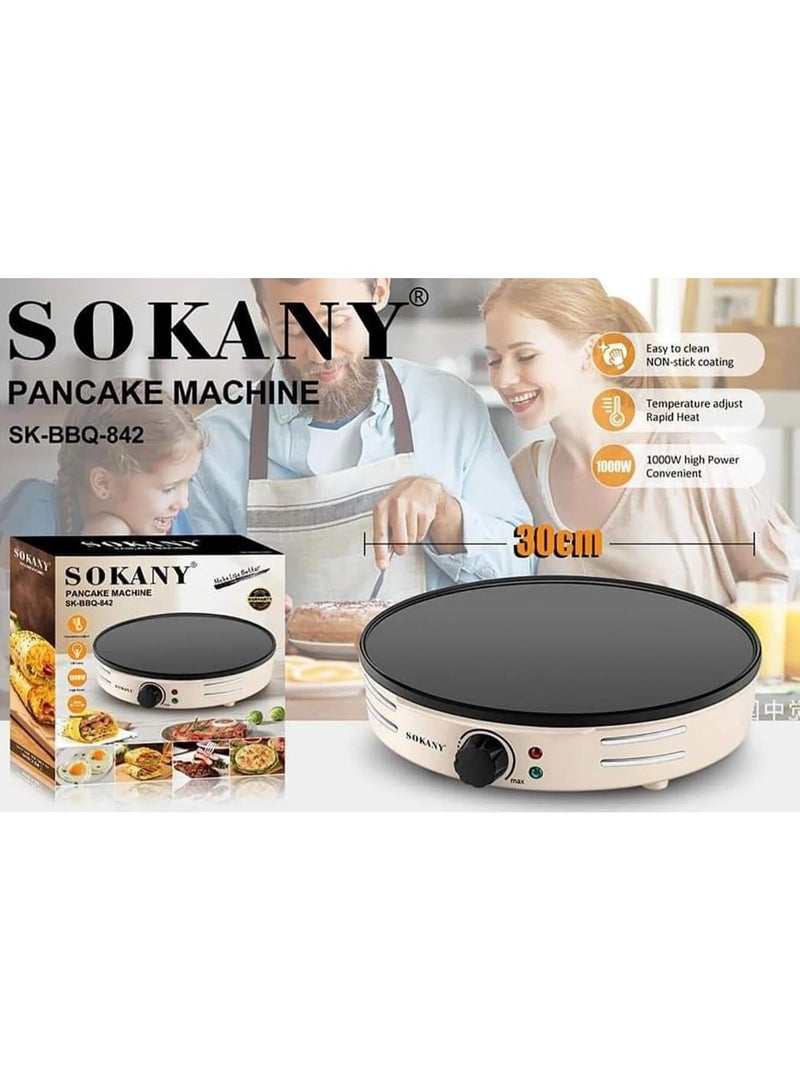 Sokany 1000w sk-842 electric non-stick grill for making crepes, pancakes, pizza and baking tray - Image 3