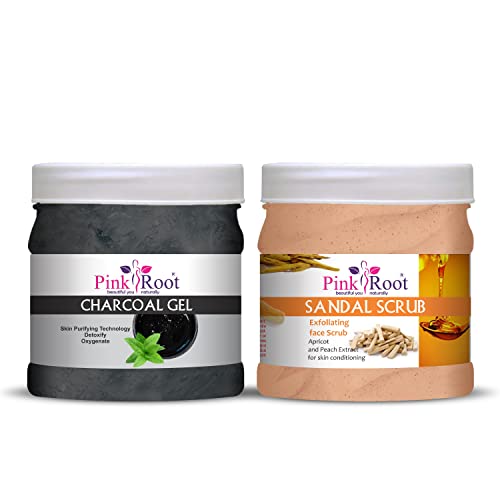 Pink Root Sandal Scrub 500gm with Charcoal Gel 500gm - Image 1