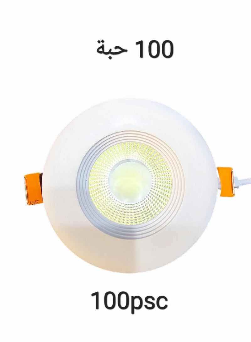 تيك لايت كشاف كوب ليد 7 وات 3500K اصفر (سبوت لايت) فتحة سقف جودة ممتاوة  (7سم) مجموع 100 حبة - Image 1
