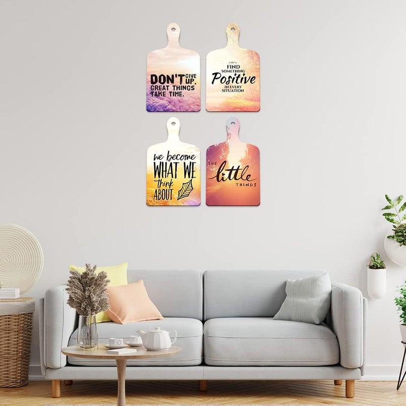 Al Raied ARS® Positive Things Designer Wooden Wall Hanger Set of 4 for Home and Office Decor - Image 5