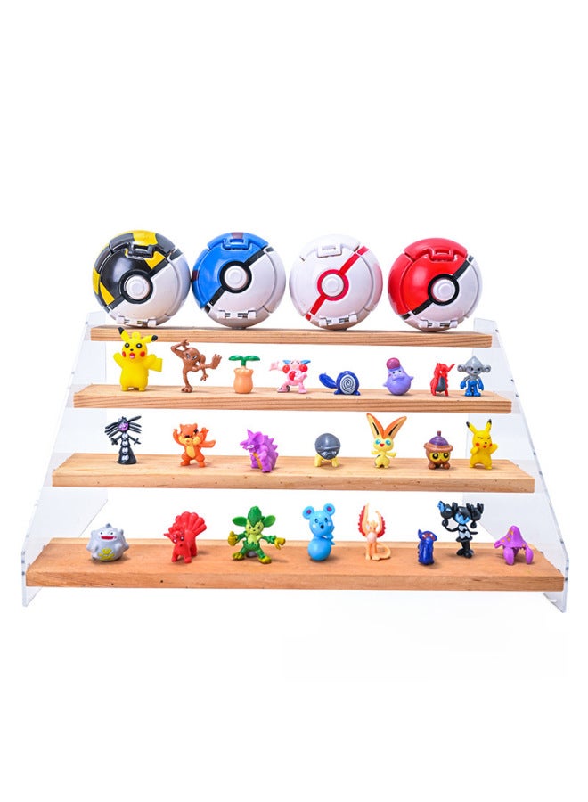 Pokemon Elf Ball Touch-activated Flip-over Exploding Elf Ball Pet Doll Toy Pocket Monster-Color:Red  - Image 2