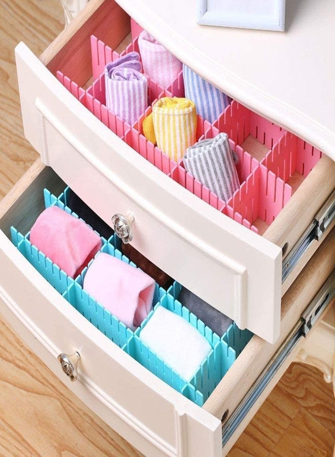 RENARSH Adjustable Interlocking Drawer Clapboard Divider,Grid Closet Sorting Partition,Plastic Strips Separators Cabinet Storage Multicolor (Pack of 6) - Image 4