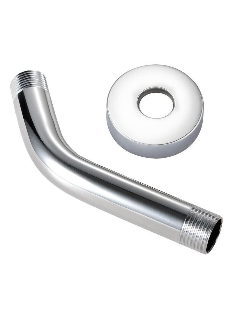 Y&D Universal Shower Arm 6 Inches Made of Stainless Steel in Chrome Finish Wall-Mounted For Fixed Head and Handheld Showerhead Mounts  - Image 2