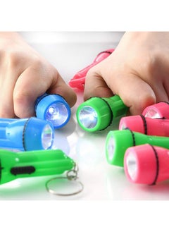 Kicko Kicko Mini Flashlight Keychain, 2 Inch - 24 Pack Assorted Colors, Green, Light Blue and Pink - Batteries Included - for Kids, Party Favors, Goody Bag Fillers, Prizes, Pocket Size, Chain for Key  - Image 3