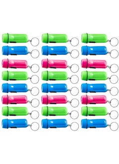 Kicko Kicko Mini Flashlight Keychain, 2 Inch - 24 Pack Assorted Colors, Green, Light Blue and Pink - Batteries Included - for Kids, Party Favors, Goody Bag Fillers, Prizes, Pocket Size, Chain for Key  - Image 1