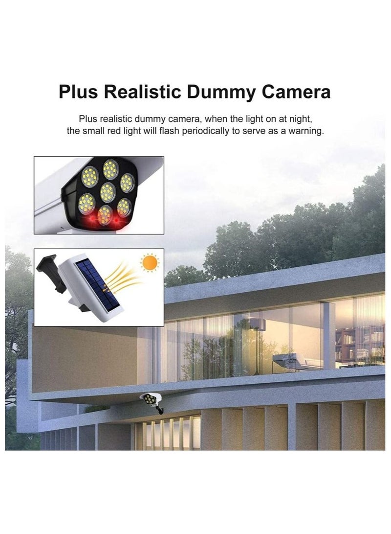 GGEROU 2 Pack Solar Security Lights, Adjustable 77 LED Solar Security Lamp Motion Induction Waterproof Wall Fake Camera Lamp for Patio Garden Pool Outdoor  - Image 3