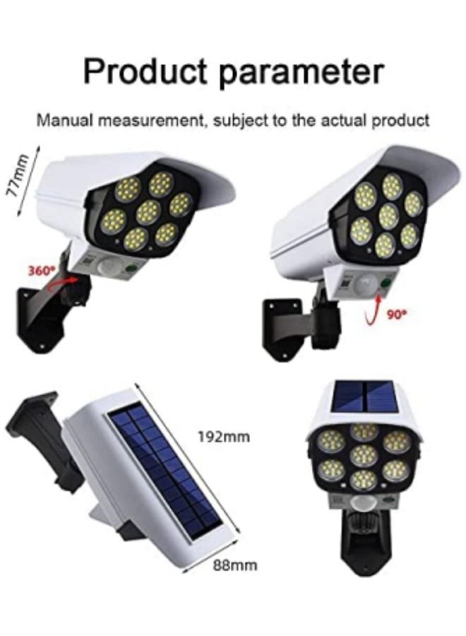 GGEROU 2 Pack Solar Security Lights, Adjustable 77 LED Solar Security Lamp Motion Induction Waterproof Wall Fake Camera Lamp for Patio Garden Pool Outdoor  - Image 5