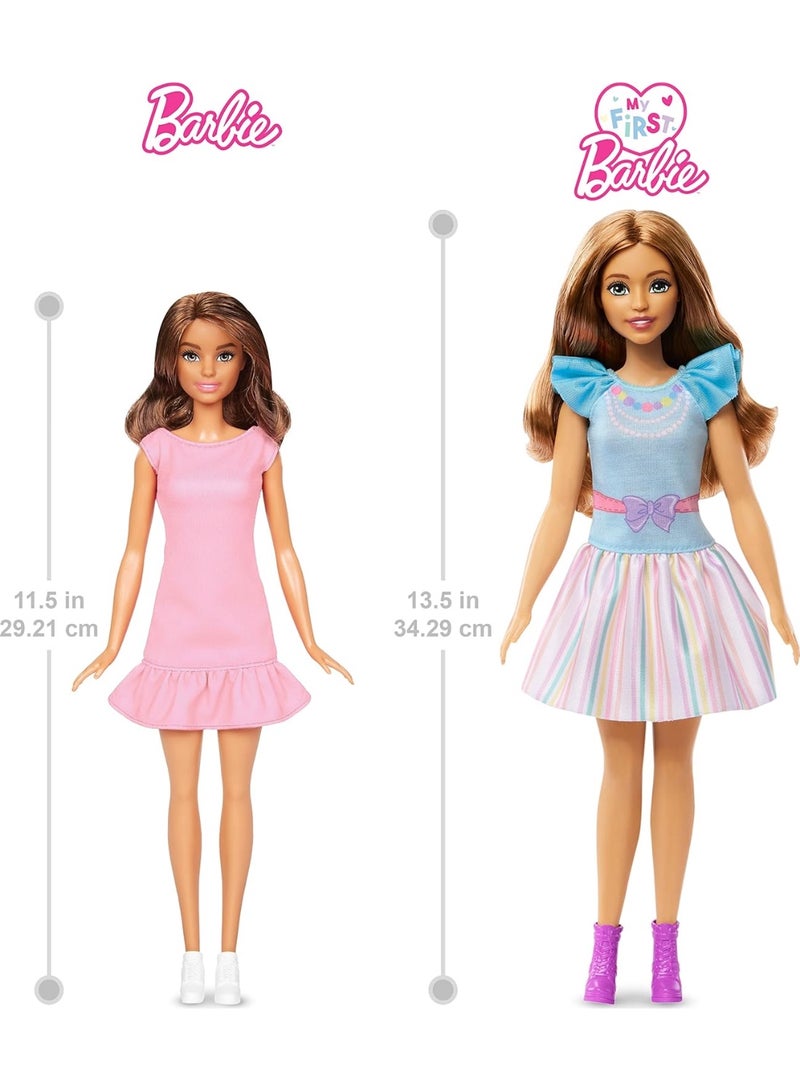 Barbie ​ Doll for Preschoolers, Brunette, My First Teresa Doll, Kids Toys and Gifts, Plush Bunny, Accessories, Soft Poseable Body - Image 5