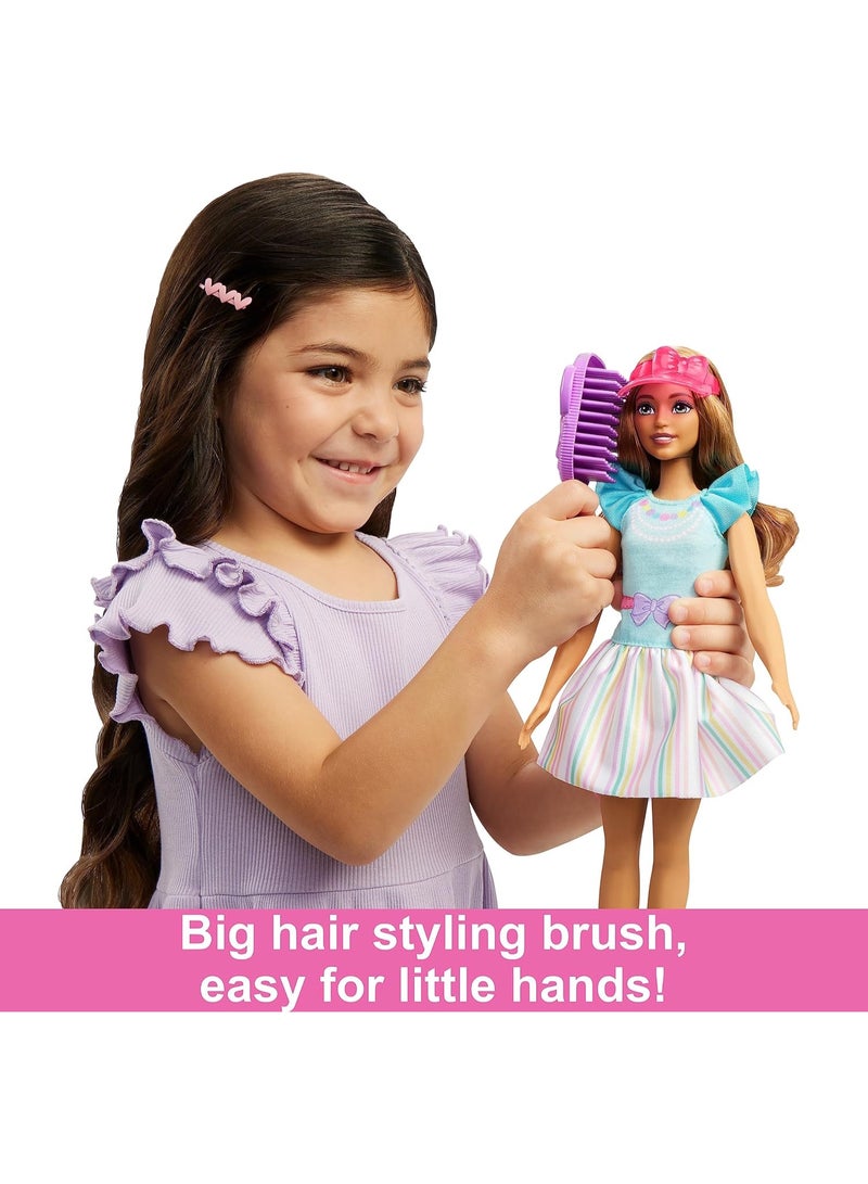 Barbie ​ Doll for Preschoolers, Brunette, My First Teresa Doll, Kids Toys and Gifts, Plush Bunny, Accessories, Soft Poseable Body - Image 3