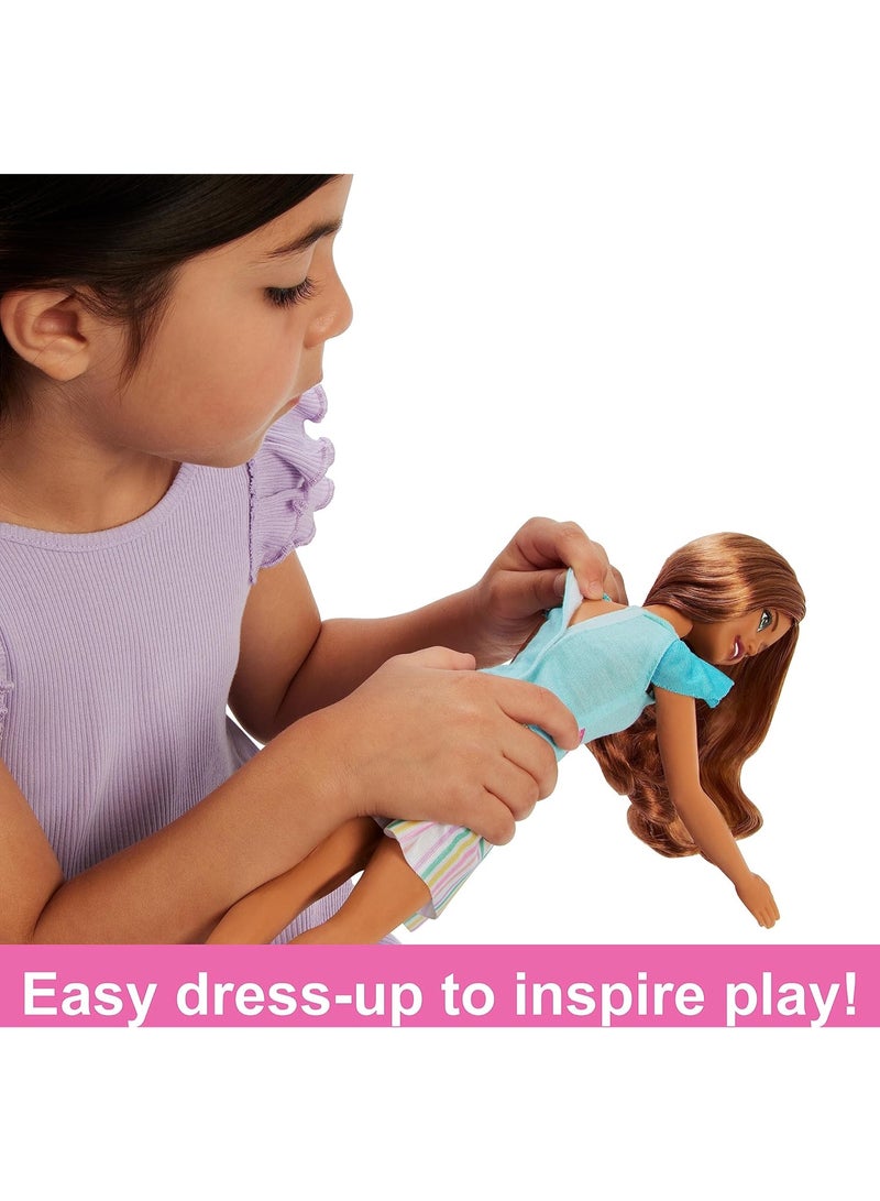 Barbie ​ Doll for Preschoolers, Brunette, My First Teresa Doll, Kids Toys and Gifts, Plush Bunny, Accessories, Soft Poseable Body - Image 2