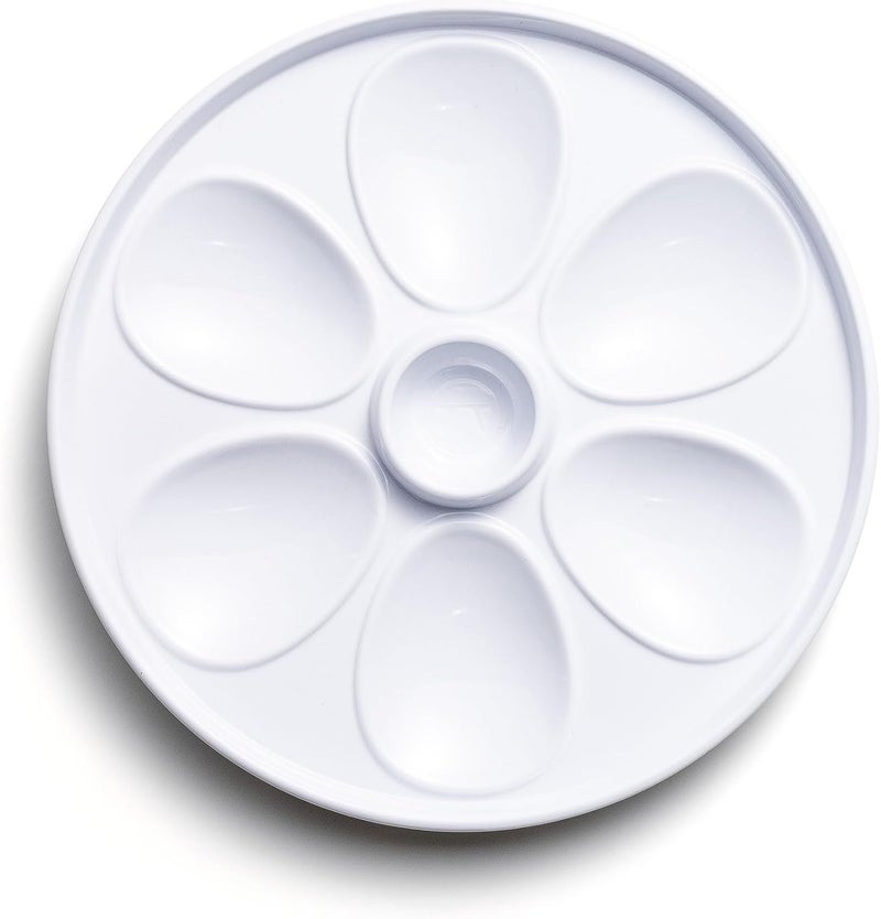 Outset Oyster Serving Tray, 6 Slots and Condiment Cup, Melamine - Image 2