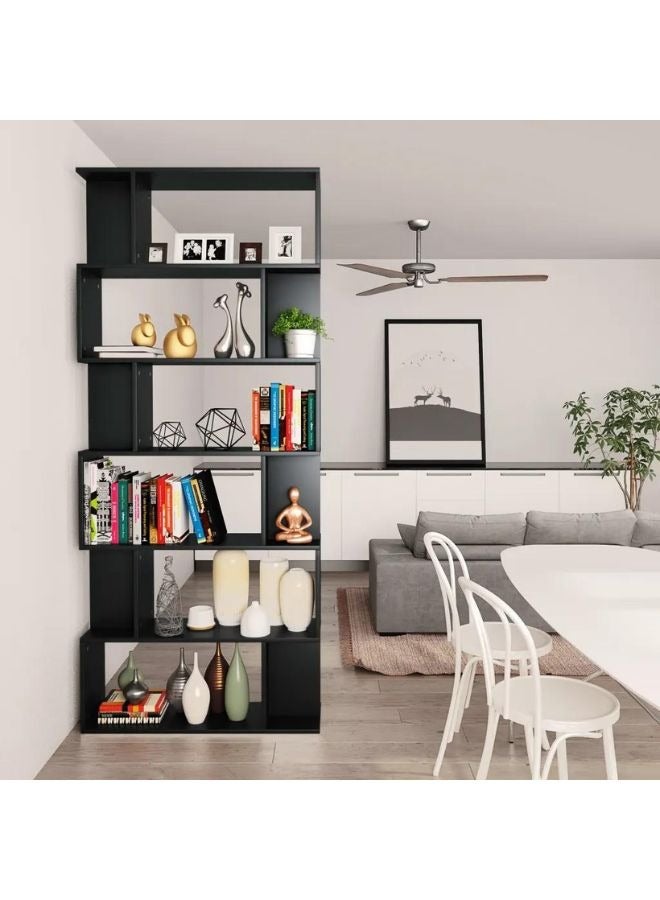 vidaxl vidaXL Book Cabinet/Room Divider Black 80x24x192 cm Engineered Wood - Image 2