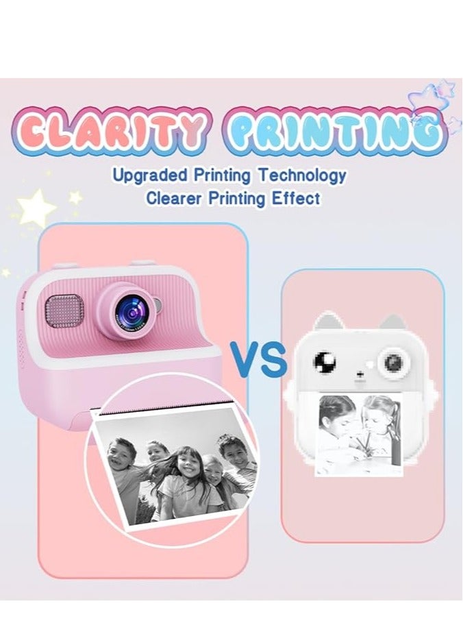 KAILEO REBEL Kids Instant Camera M8 Photo Camera for Children Print Camera 32GB Storage 48MP Cameras 1080p Video 3 Photo Rolls 5 Coloring Pens  - Image 4