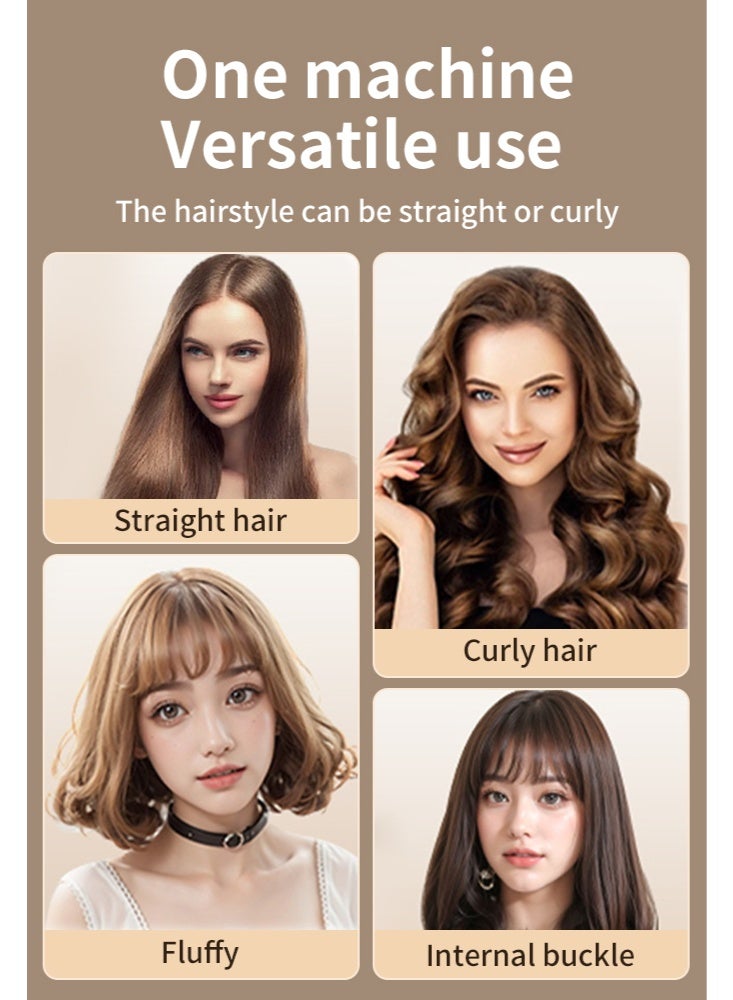 Hair straightener, 2-in-1 hair straightener and curling iron, equipped with ionic technology, titanium ceramic coating, 3D floating plates with vibration feedback, and 4 adjustable heat settings，black - Image 4