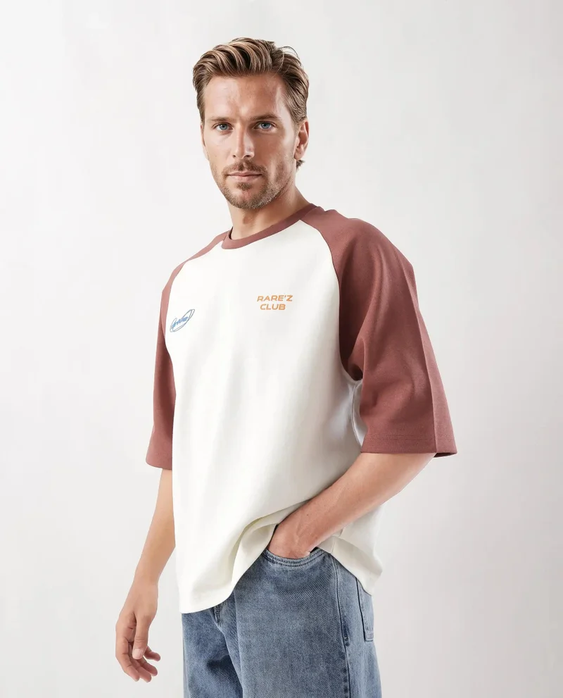 Rare Rabbit Men's Oversized Casual  Graphic T Shirt
