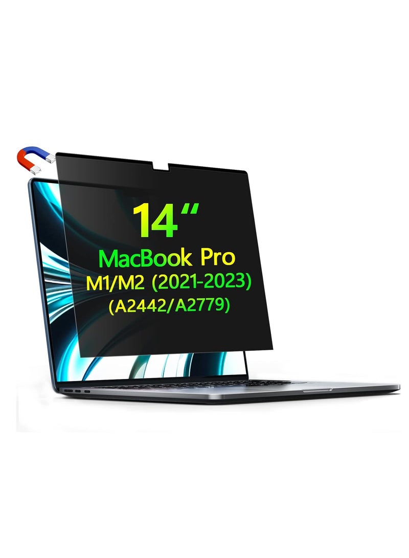 1Pack Privacy Screen Protector for Macbook Pro 14.2 inch 2024 M4 (A3112/A3185/A3401)2023 M3(A2918/A2992) /M2 (A2779)/2021 M1 (A2442), Removable MacBook pro 14 Privacy Screen Filter Anti-Spy/Anti-Gla - Image 2