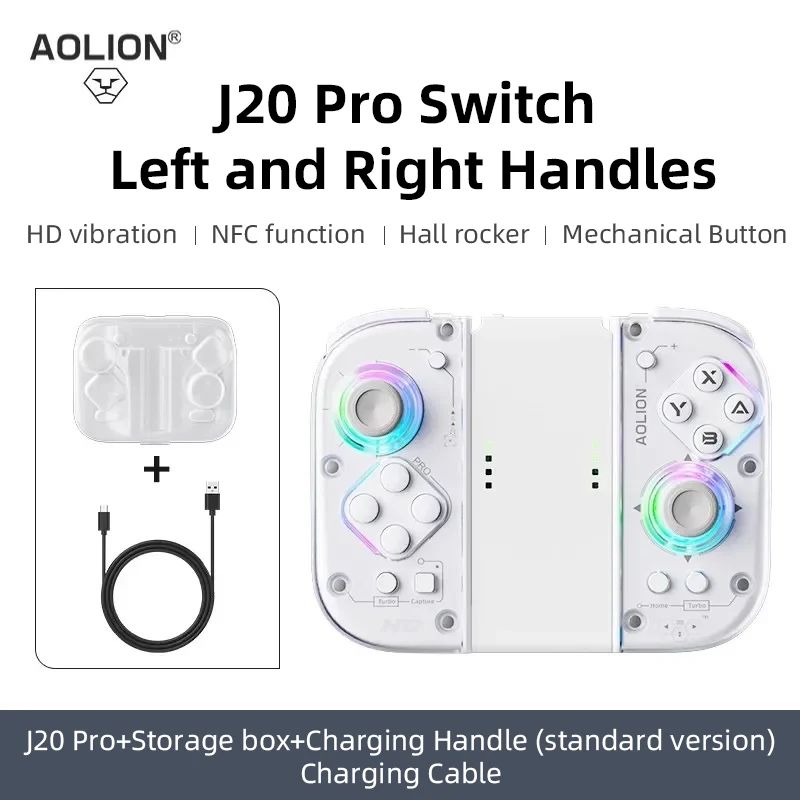 Aolion J20 Pro HD Nintendo Switch Joycon with Charging Grip, Motion Sensor Wireless Game Controller for Joy-Con - Image 1