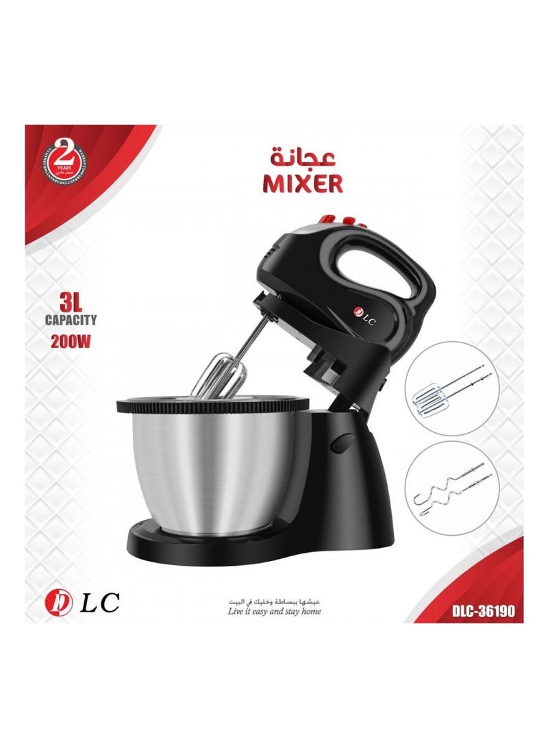 D L C Electric Stand Mixer 200W 3L Capacity Model DLC-36190
