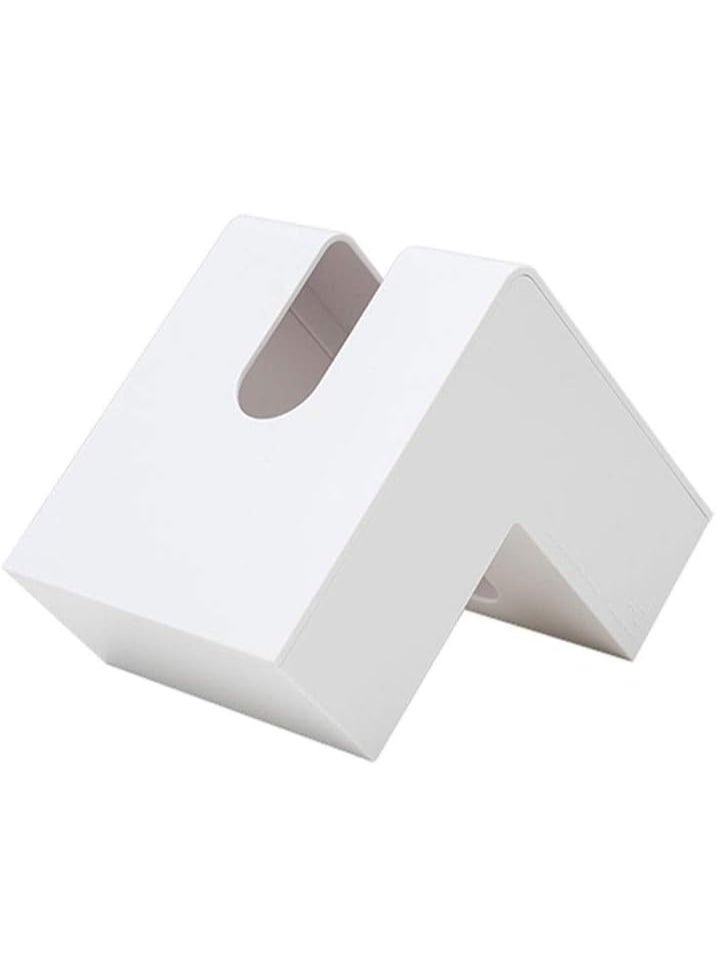 حامل ورق، موزع ورق، علبة مناديل مثلثة الشكل، حامل مناديل بلاستيكي، موزع مناديل للوجه، مناسب للطاولة، غرفة المعيشة، الحمام، المحلات التجارية، حامل الكتب - Image 1