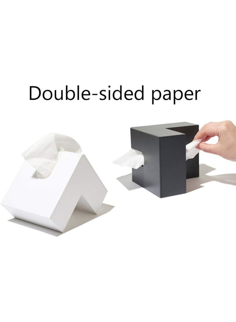 حامل ورق، موزع ورق، علبة مناديل مثلثة الشكل، حامل مناديل بلاستيكي، موزع مناديل للوجه، مناسب للطاولة، غرفة المعيشة، الحمام، المحلات التجارية، حامل الكتب - Image 2