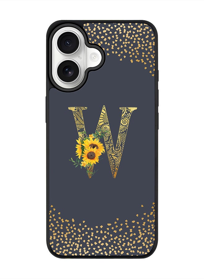 Stylizedd iPhone 17 Case, [Compatible with MagSafe] Slim Magnetic cover Phone Case iPhone 17 -Custom Floral Monogram - W  (Grey ) - Image 1