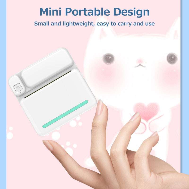 Portable Pocket-size Thermal Printer Wireless BT Printer Simple Operation Support Photo Notes Errors Text Memo Printing Green - Image 3