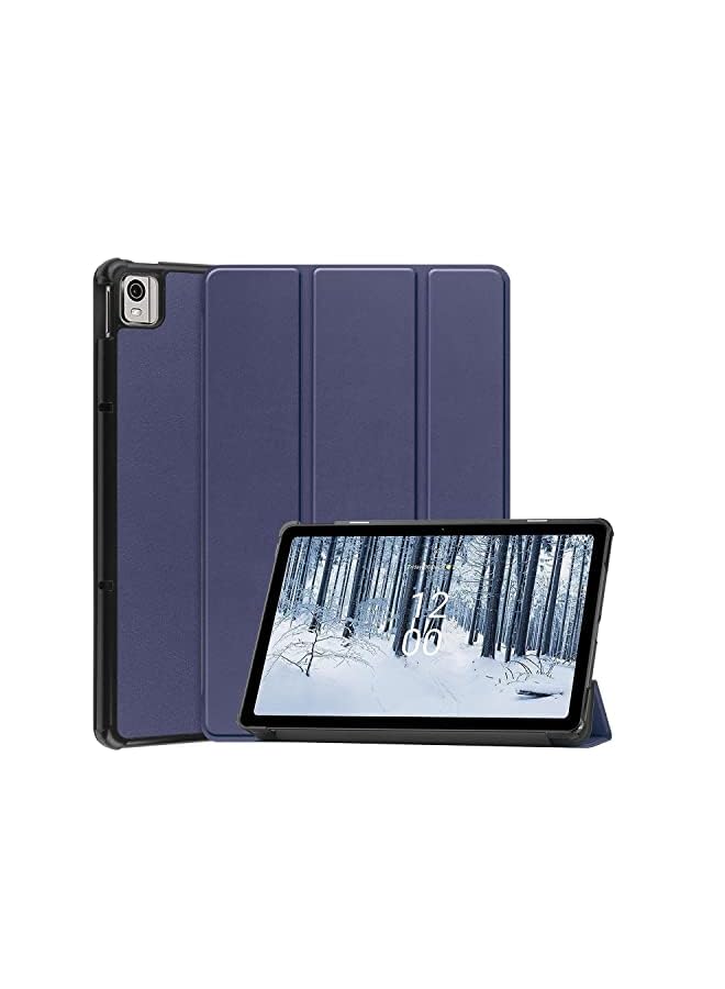 PROMASS For Nokia T21 Tablet, 10.4 Inch Tri-Fold Ultra Slim Lightweight Multi- Viewing Angles Stand Hard Shell Folio Auto Sleep/Wake Tablet Case (Nokia T21 Tablet, Blue) - Image 2