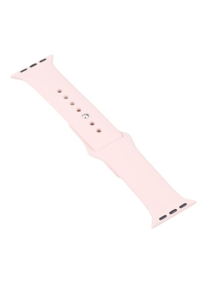 HuHa Silicone Replacement Strap Watchband with Protective Case Set For Apple Watch Series 7/6/SE/5/4 45/44mm Sand Pink - Image 2