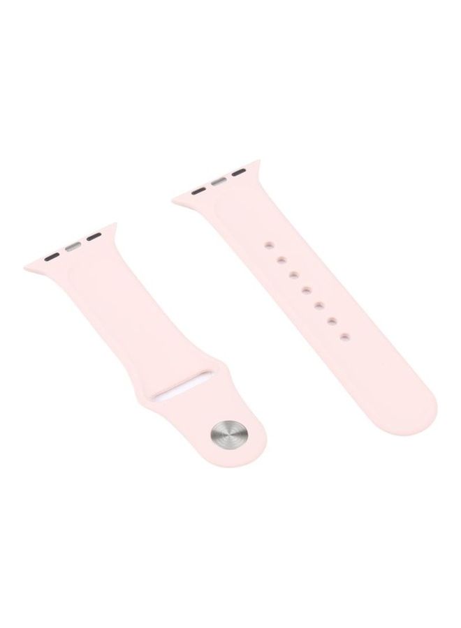 HuHa Silicone Replacement Strap Watchband with Protective Case Set For Apple Watch Series 7/6/SE/5/4 45/44mm Sand Pink - Image 4