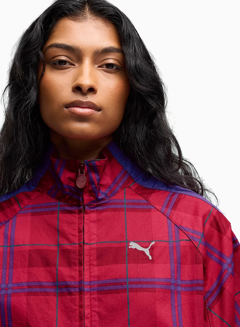 Puma Garnet Glow T7 Relaxed Tartan Woven Jacket for Women | Best Price UAE