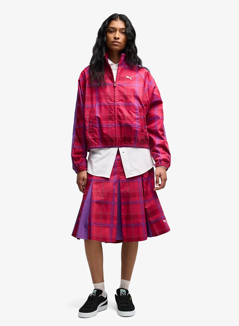 Puma Garnet Glow T7 Relaxed Tartan Woven Jacket for Women | Best Price UAE