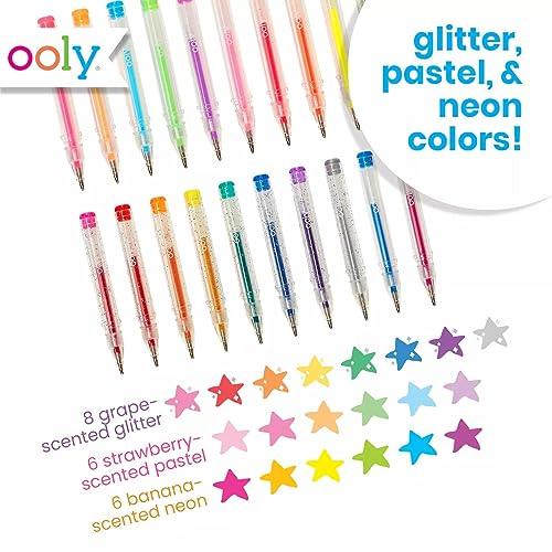Ooly Scented Mini Doodlers Gel Set of 20 Pens - 20 Mini Glitter, Neon and Pastel Scented Gel Pens for Kids and Adults, Art and Stationery Supplies - Image 4
