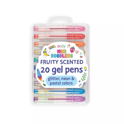 Ooly Scented Mini Doodlers Gel Set of 20 Pens - 20 Mini Glitter, Neon and Pastel Scented Gel Pens for Kids and Adults, Art and Stationery Supplies - Image 1