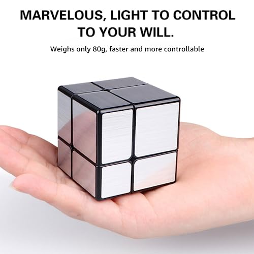 Cubelelo Drift Mirror 2X2 (Silver) Stickerless Speed Cube|Comes with Mirror Finished Sticker for A Premium Look&Feel|Collective Item|Speedy Stress Buster Brainstorming Puzzle for Kids & Adults | - Image 3