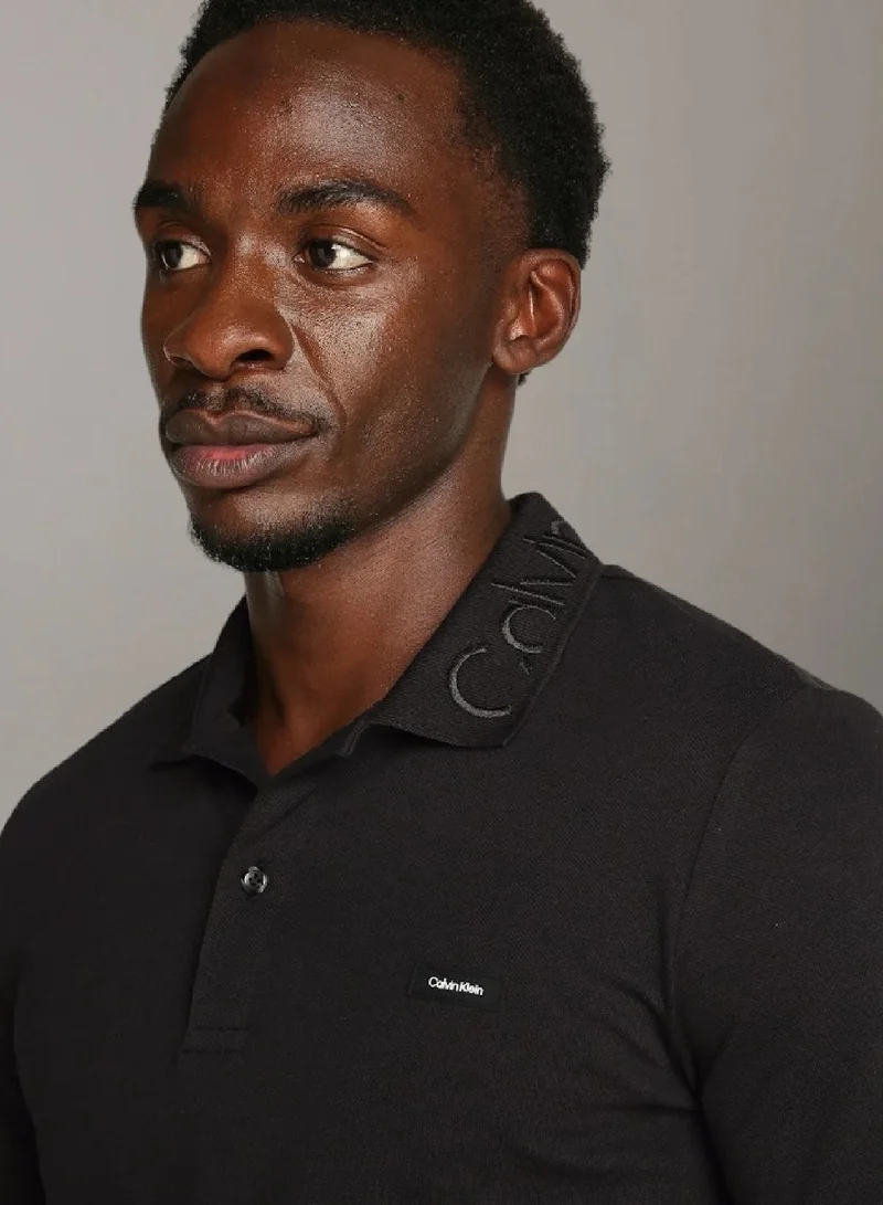 Calvin Klein Ck Black Pique Polo Shirt for Men | Best Price UAE