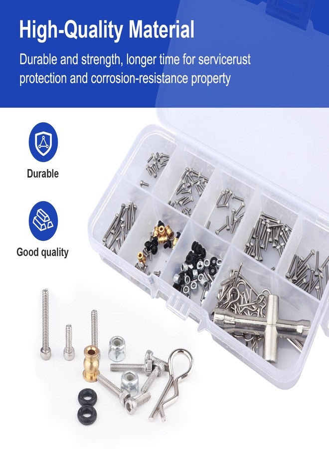 CrazyHobby طقم براغي إصلاح سيارات التحكم عن بعد من CrazyHobby، 274 قطعة، براغي M1.4 لسيارات Axial SCX24 Bronco Deadbolt Gladiator Chevrolet C10 B17 Betty Wrangler JLU، ترقيات سيارات الزحف بمقياس 1/24 - Image 4